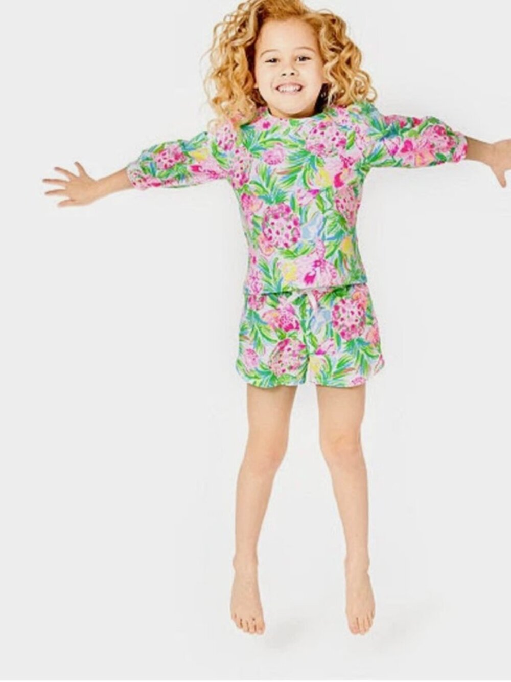 NEW Lilly Pulitzer Girls Midea Top & Shorts Set in Resort White Pear Necessities